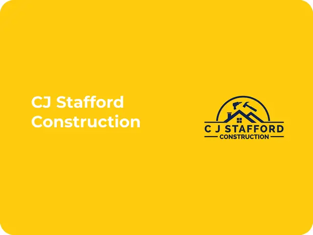 CJ Stafford Construction logo on a yellow background