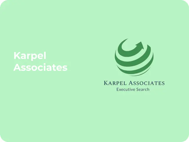 Karpel Associates Executive Search logo on a mint green background
