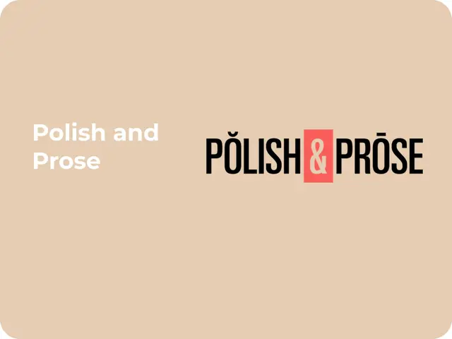 Polish and Prose logo on a beige background