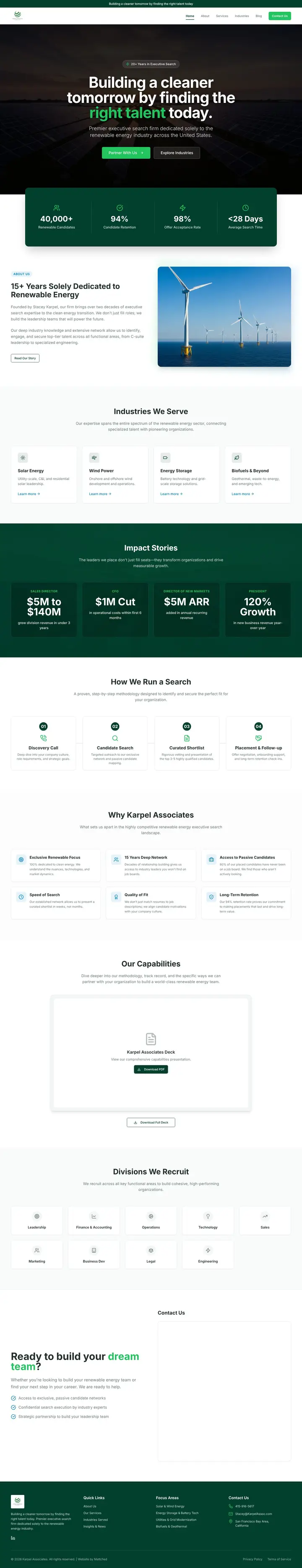 Full homepage of the Karpel Associates website